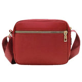 Women Multi-pocket Crossbody Bag Zipper Shoulder Bag Sling Bag Wine Red