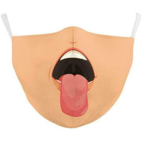 4Pcs Reusable Cartoon Mouth Face Cotton Mask-Tongue Out