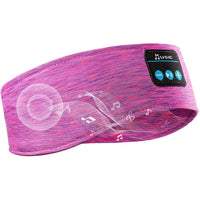 Bluetooth Wireless Stereo Headphone Headband Sport Sleep Head Band Rose Red