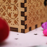 Colourful Prints Wooden Hand Crank Music Box