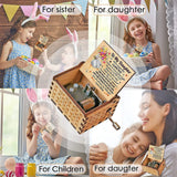 Colourful Prints Wooden Hand Crank Music Box