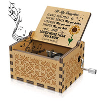 Colourful Prints Wooden Hand Crank Music Box