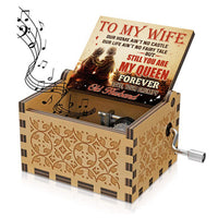 Colourful Prints Wooden Hand Crank Music Box