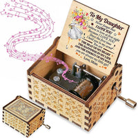 Colourful Prints Wooden Hand Crank Music Box