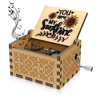 Colourful Prints Wooden Hand Crank Music Box