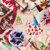 90Pcs DIY Keyring Clear Acrylic Circle Discs Keychain Tassel Pendant Set