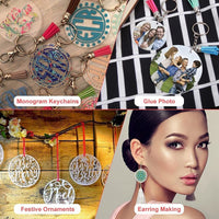 90Pcs DIY Keyring Clear Acrylic Circle Discs Keychain Tassel Pendant Set