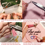 90Pcs DIY Keyring Clear Acrylic Circle Discs Keychain Tassel Pendant Set