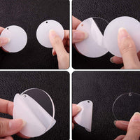 90Pcs DIY Keyring Clear Acrylic Circle Discs Keychain Tassel Pendant Set