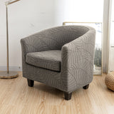 2-Piece Set Stretch Club Chair Slipcover Printed Tub Chair Covers Armchair Covers Grey