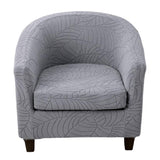 2-Piece Set Stretch Club Chair Slipcover Printed Tub Chair Covers Armchair Covers Light Grey