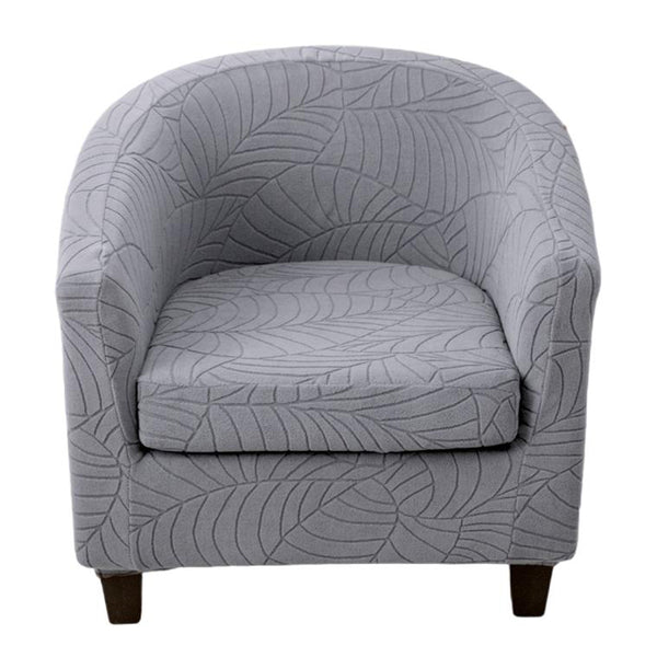 2-Piece Set Stretch Club Chair Slipcover Printed Tub Chair Covers Armchair Covers Light Grey