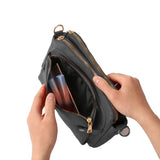 PU Leather Crossbody Three-Layer Shoulder Bag for Women Black