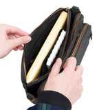 PU Leather Crossbody Three-Layer Shoulder Bag for Women Black