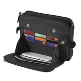 PU Leather Crossbody Three-Layer Shoulder Bag for Women Black