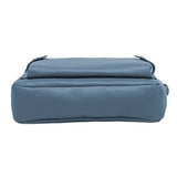 PU Leather Crossbody Three-Layer Shoulder Bag for Women Blue