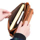 PU Leather Crossbody Three-Layer Shoulder Bag for Women Brown