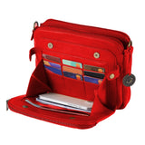 PU Leather Crossbody Three-Layer Shoulder Bag for Women Red