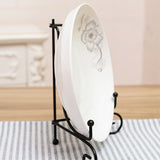 2Pcs Plate Stands Iron Display Frame Triangle Storage Rack Medium Size