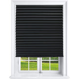 Pleated Blind Curtain Half Blackout Home Window Covers Shade Black