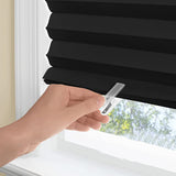 Pleated Blind Curtain Half Blackout Home Window Covers Shade Black