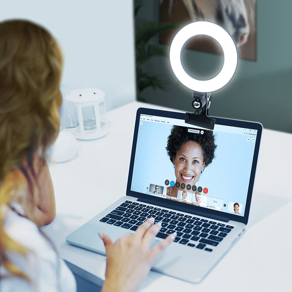 Video Conference Lighting Kit Dimmable LED Ring Light with Clip – fancygrab