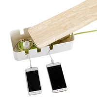 Cable Management Box Socket Safety Storage Organizer with Wood Lid