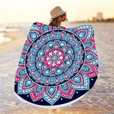 Mandala Print Quick Dry Beach Towels Sand Free Beach Blankets 150CM Beach Mats with Tassels