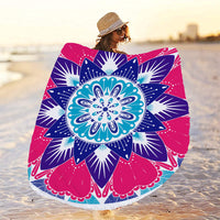 Mandala Print Quick Dry Beach Towels Sand Free Beach Blankets 150CM Beach Mats with Tassels