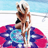 Mandala Print Quick Dry Beach Towels Sand Free Beach Blankets 150CM Beach Mats with Tassels
