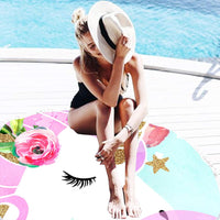 Unicorns Print Quick Dry Beach Towels Sand Free Beach Blankets 150CM Beach Mats with Tassels