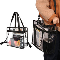 PVC Clear Transparent Tote Bag Handbag with Shoulder Strap Zipper