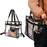 PVC Clear Transparent Tote Bag Handbag with Shoulder Strap Zipper