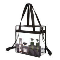 PVC Clear Transparent Tote Bag Handbag with Shoulder Strap Zipper