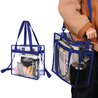 PVC Clear Transparent Tote Bag Handbag with Shoulder Strap Zipper