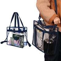 PVC Clear Transparent Tote Bag Handbag with Shoulder Strap Zipper