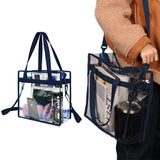 PVC Clear Transparent Tote Bag Handbag with Shoulder Strap Zipper