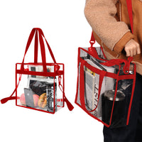 PVC Clear Transparent Tote Bag Handbag with Shoulder Strap Zipper