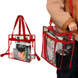 PVC Clear Transparent Tote Bag Handbag with Shoulder Strap Zipper