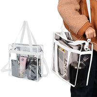PVC Clear Transparent Tote Bag Handbag with Shoulder Strap Zipper