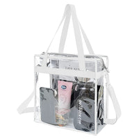 PVC Clear Transparent Tote Bag Handbag with Shoulder Strap Zipper