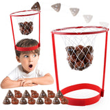 Poo Head Hoop Basketball Party Game – Adjustable Basket Net for Fun