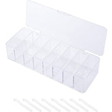 Plastic Clear Cable Management Box Power Cord Organizer with Lid and 8 Wire Ties
