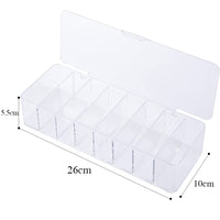 Plastic Clear Cable Management Box Power Cord Organizer with Lid and 8 Wire Ties