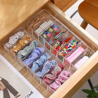 Plastic Clear Cable Management Box Power Cord Organizer with Lid and 8 Wire Ties