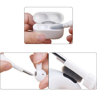 5 in 1 Multifunction Keyboard Cleaning Soft Brush Computer Earphone Cleaning Tools Kit White + Red