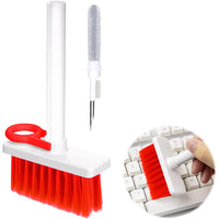 5 in 1 Multifunction Keyboard Cleaning Soft Brush Computer Earphone Cleaning Tools Kit White + Red