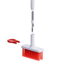5 in 1 Multifunction Keyboard Cleaning Soft Brush Computer Earphone Cleaning Tools Kit White + Red