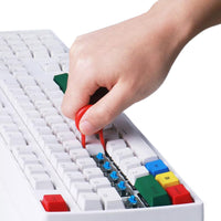 5 in 1 Multifunction Keyboard Cleaning Soft Brush Computer Earphone Cleaning Tools Kit White + Red