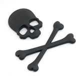 3D Metal Skull Crossbones Emblem Logo Sticker for Car Motorcycle